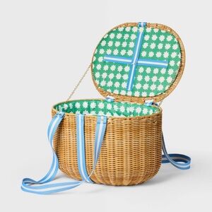 Roller Rabbit x Target Woven Picnic Basket NEW